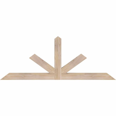 Ekena Millwork Saratoga Smooth Timber Gable Bracket, Douglas Fir, 60"W x 22"H x 3 1/2"D x 3 1/2"F, 9/12 Pitch GBW060X22X0404SAR00SDF